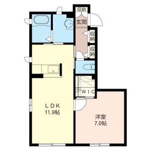 グレースI(1LDK/1階)の間取り写真
