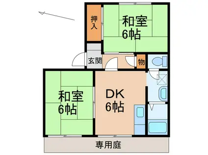 タウニィ名草(2DK/1階)の間取り写真