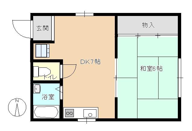 Mハイツ(1DK/3階)の間取り写真