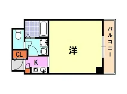 IPSXイースト(ワンルーム/10階)の間取り写真