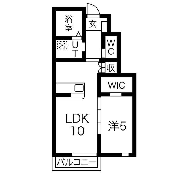 オルニス(1LDK/1階)の間取り写真
