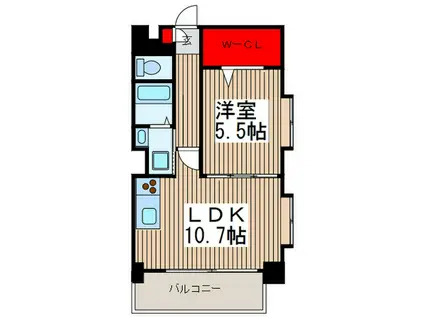 グラン・ジュベール(1LDK/4階)の間取り写真