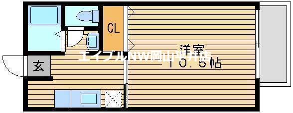 エステート西市(1K/1階)の間取り写真