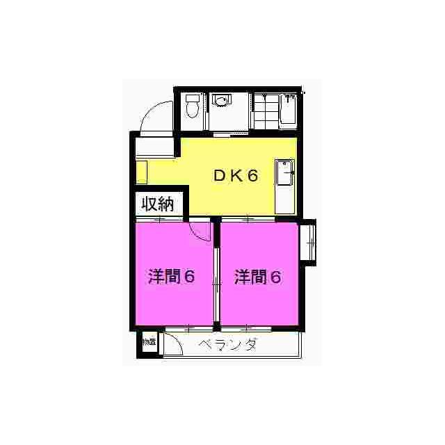 オラシオン登呂田 A棟(2DK/3階)の間取り写真