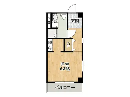 アルテリーベ(1K/3階)の間取り写真