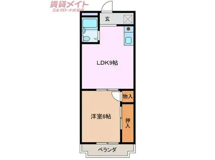 アークビレッジA棟(1LDK/1階)の間取り写真