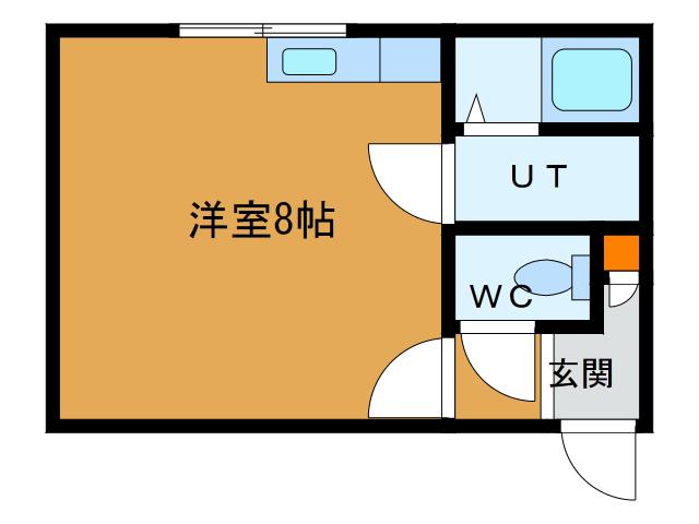 プランドル(ワンルーム/3階)の間取り写真