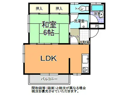 HEIGHTS・ANZAI(1LDK/2階)の間取り写真