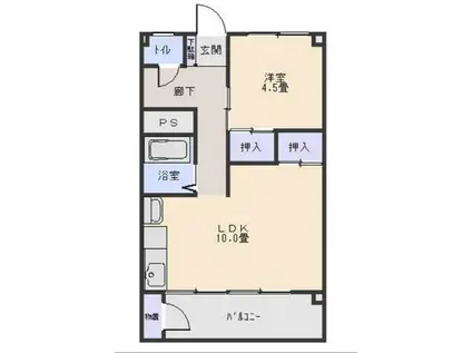 グリーンエキュート(1LDK/4階)の間取り写真