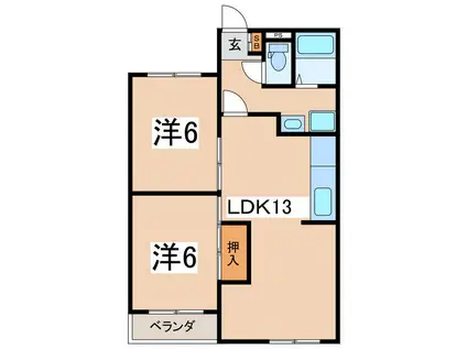 ファミールアトリエ(2LDK/2階)の間取り写真