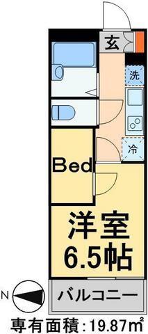 レオパレスFUKASION五香(1K/2階)の間取り写真