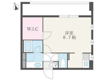 TERRACE FIVE(1K/6階)の間取り写真