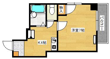 エンゼルハート(1K/8階)の間取り写真