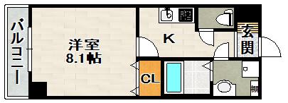 グランデトワールV(1K/2階)の間取り写真