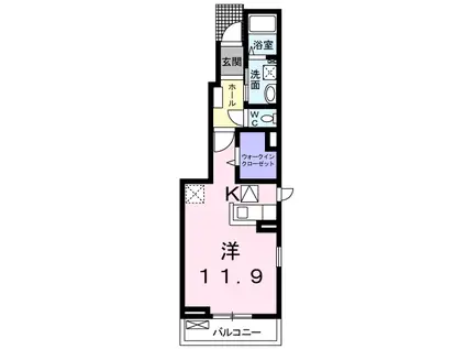 グラン・シャリオ(ワンルーム/1階)の間取り写真