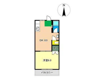 福井コーポ(1DK/3階)の間取り写真