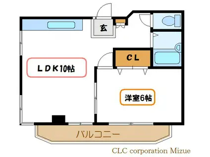 ウーテックコマツ(1LDK/4階)の間取り写真