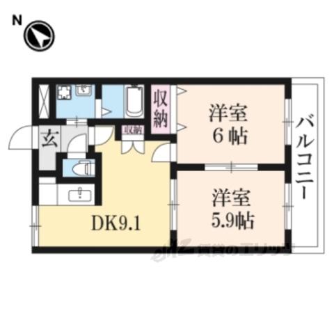 プロニティ・K(2DK/2階)の間取り写真