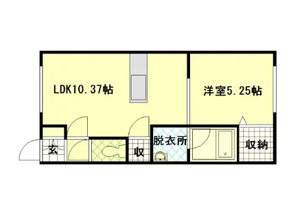 LAG TIME(1LDK/2階)の間取り写真