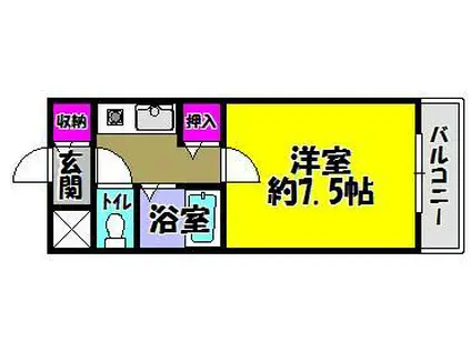 ビラアモーレ(1K/2階)の間取り写真