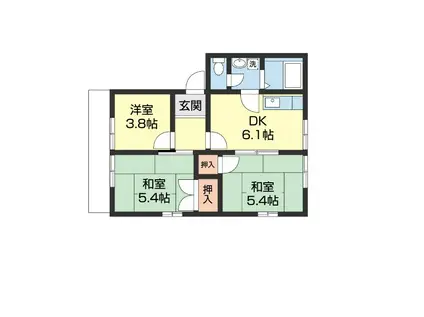 楠見中ディアス(3DK/1階)の間取り写真