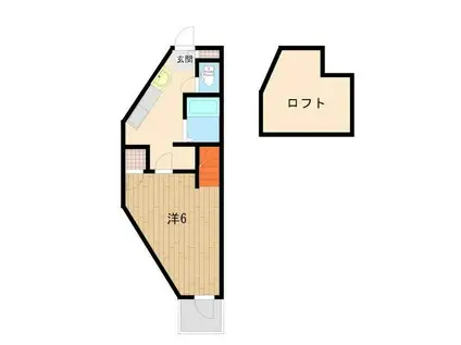 ステージ上青木II(1K/1階)の間取り写真