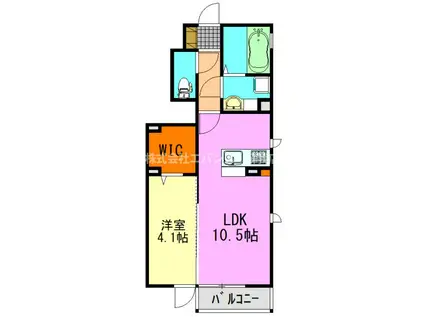 サニーベル旭(1LDK/1階)の間取り写真