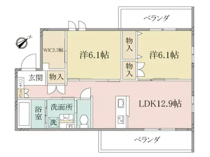 ヘーベルヴィレッジ橋本グランビレッジ橋本(2LDK/3階)の間取り写真