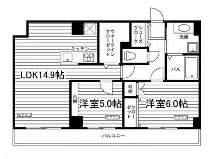 リビスタ盛岡駅前(2SLDK/13階)の間取り写真