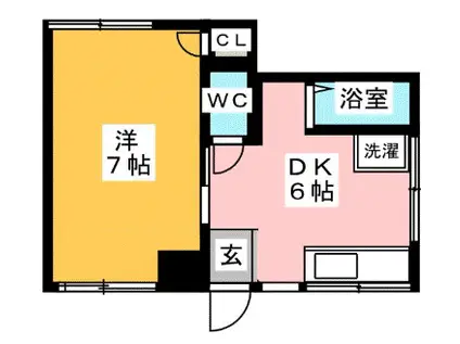 アーバンホームB(1DK/1階)の間取り写真