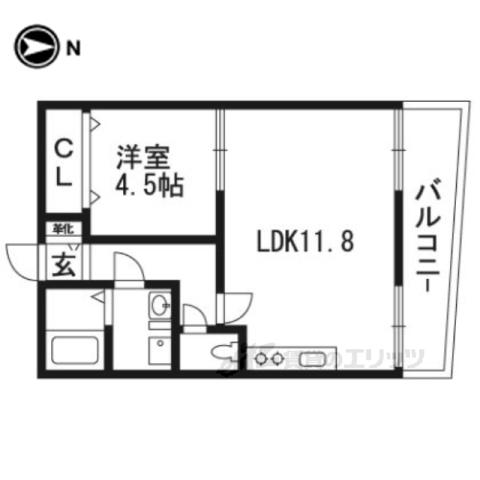 サンサンライフ大久保(1LDK/1階)の間取り写真