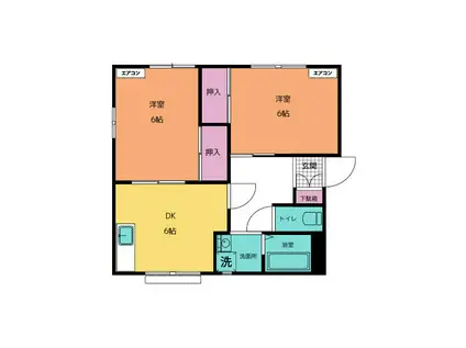 コート・ダ・ジュール(2DK/1階)の間取り写真