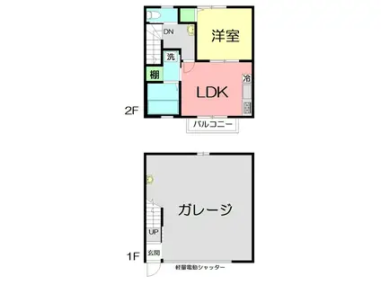表丹沢SAKURABASE(1LDK/1階)の間取り写真