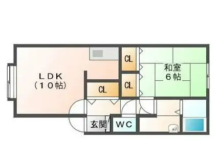 コーポラスユアフル(1LDK/1階)の間取り写真