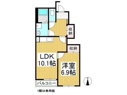 エル・ガーデン(1LDK/1階)の間取り写真