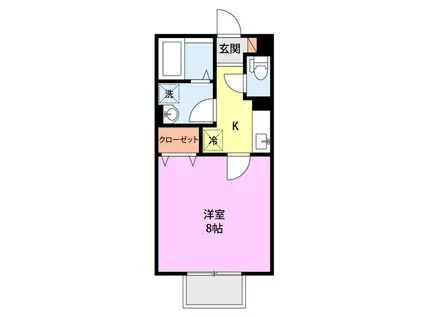 ピュアライフ(1K/1階)の間取り写真