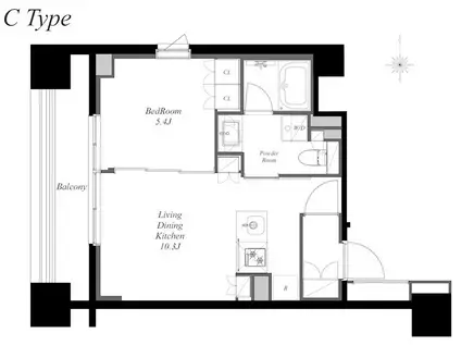 MINAMIAZABU ノース(1LDK/4階)の間取り写真