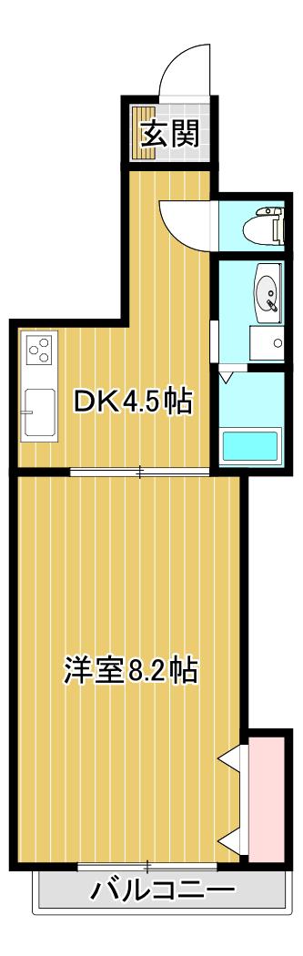 アイザワビル(1DK/3階)の間取り写真