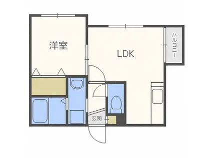 グランディール南郷13(1LDK/3階)の間取り写真