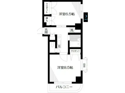 ヴィアーレM(2K/2階)の間取り写真