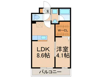 RA“C(1LDK/2階)の間取り写真