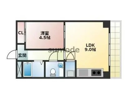 プラザ新大阪(1LDK/10階)の間取り写真