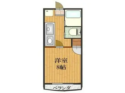 アストリー赤城(1K/4階)の間取り写真