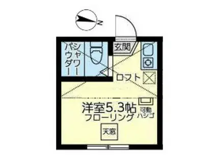 ユナイト中央カステーリャ・デ・ボレロ(ワンルーム/2階)の間取り写真