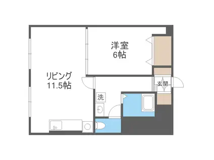 上町パークハイツ(1DK/2階)の間取り写真