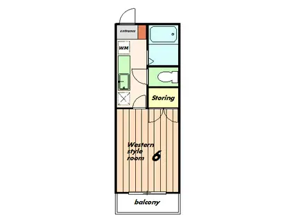 コーポヒラノ(1K/1階)の間取り写真