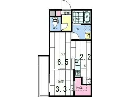 GIULIA196(1LDK/1階)の間取り写真