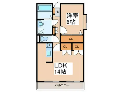 ファミール江田(1LDK/1階)の間取り写真