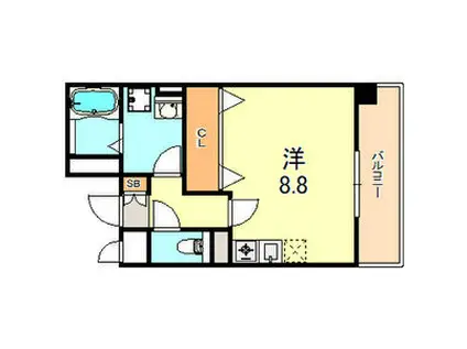 ビーフォレスト姫路イースト(1K/2階)の間取り写真