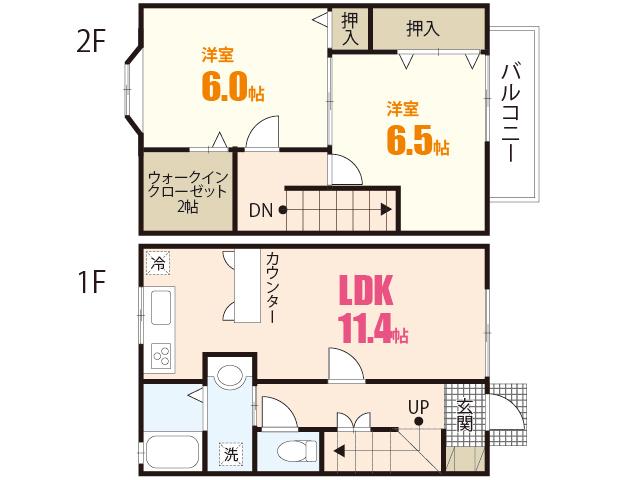 リトルWIII(2LDK/1階)の間取り写真